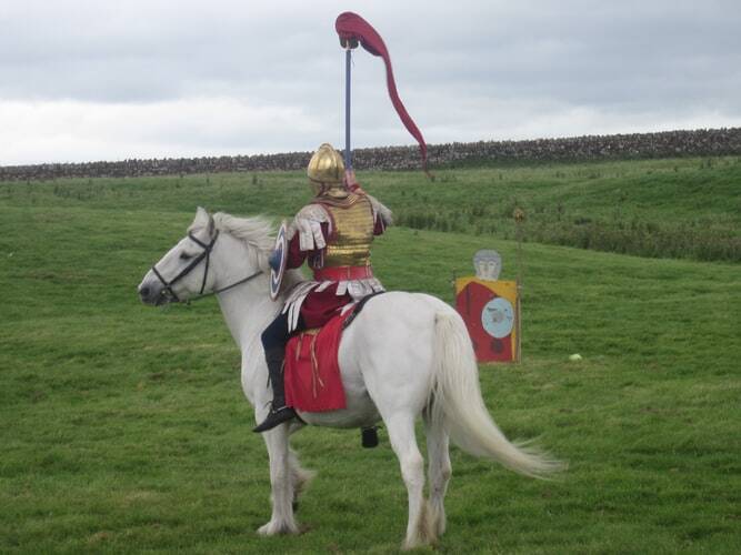 A man on horseback..