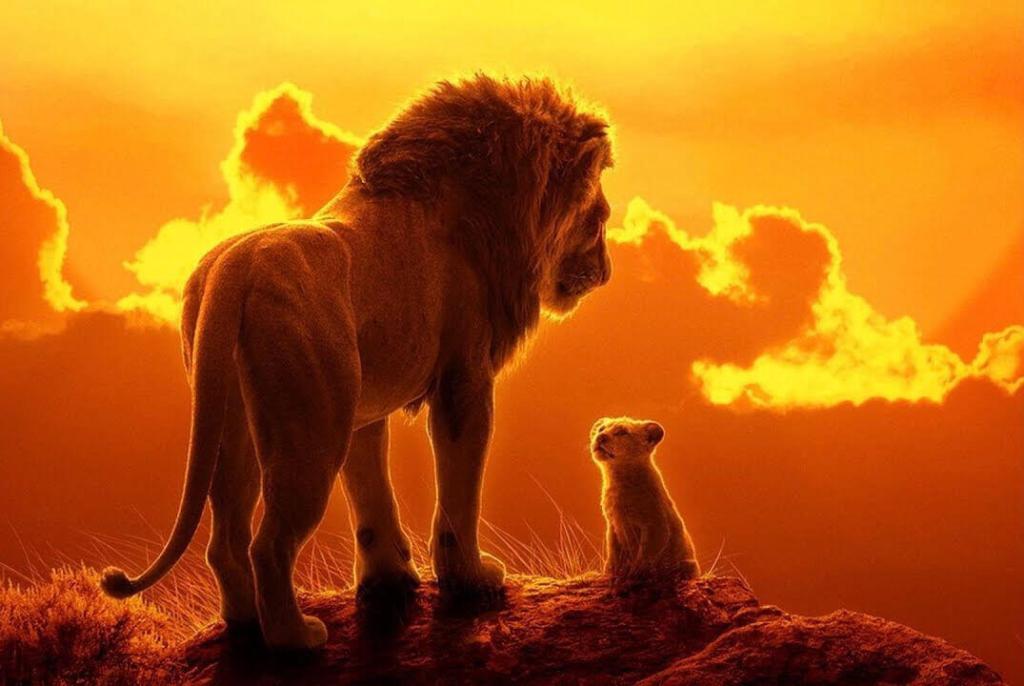 Simba and father Mufasa from Lion King. 
